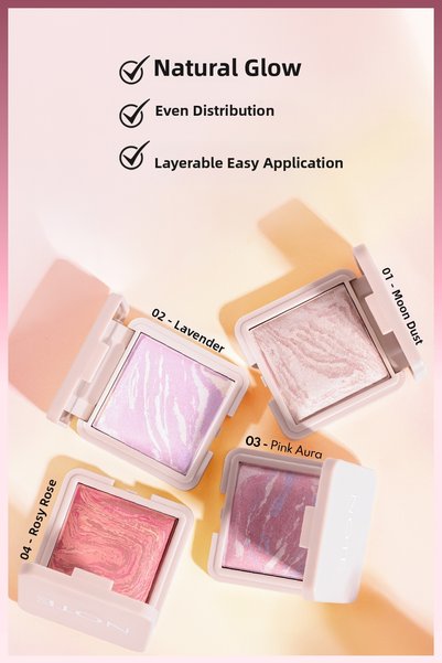NOTE Marble Baked Blusher Baked Blush & Highlighter - 04 Rosy Rose