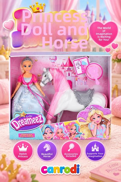 canrodi 81047 Dreameez Princess Doll and Horse -Canrodi