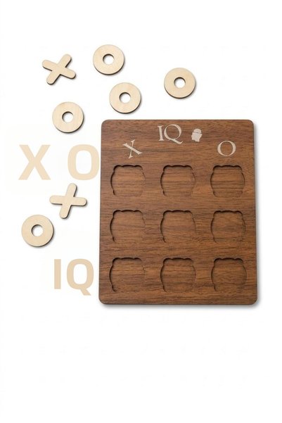 LAZORİAE Wooden Intelligence Game, Iq Developer, Mind and Puzzle Toy, X O Game, Sos Game Set 19X15 cm