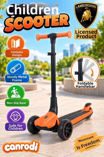 canrodi L6-120-O Lamborghini Licensed 2-Wheel Foldable Metal Anti-Slip Base S...
