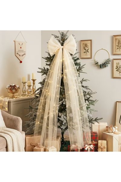 GOLDCENTER Christmas & Pine Tree & Door Ribbon & Bow Decorations