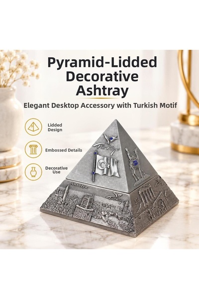 e-life shop Turkey Themed Metal Pyramid Ashtray Incense Burner Jewelry Box wi...