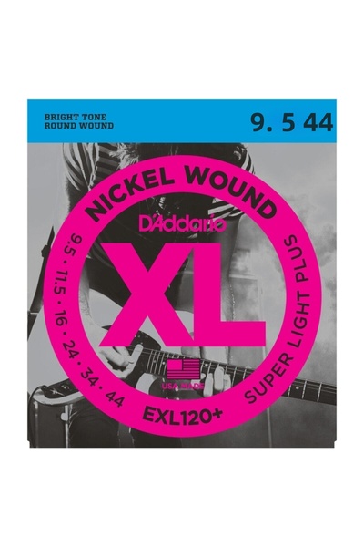 D'Addario EXL120+ SET de corzi pentru chitară electrică, XL, 9,5-44, NICKEL W...