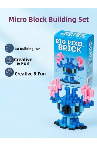 C&On Design 3D Blue Figure Micro Block Building Set - Mini Pixel Lego Type To...