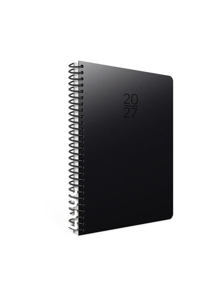 Gıpta 2027 Spiral Daily Agenda Hard Cover 17X24 cm 406-Sek Black