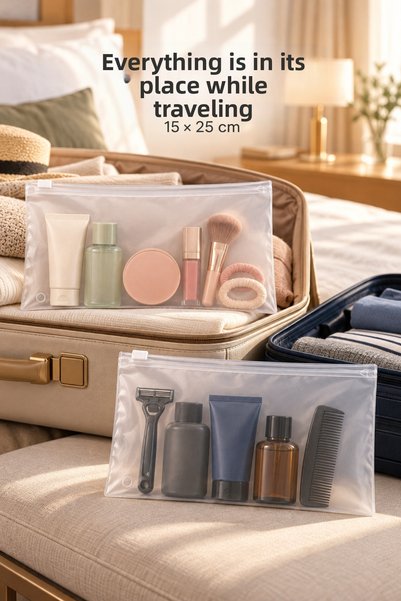 Ezupack Suitcase Closet Organizer Frosted Zipper Bag Zipper Bag 5 Pieces 15 cm X 25 cm