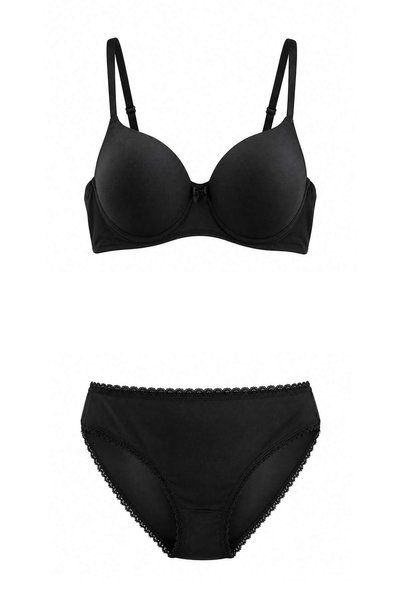 Trendyol Collection Black Micro Flat Push up Underwear Set Thmaw27Cc00037