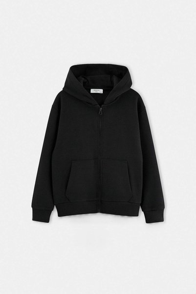 TRENDYOLKIDS Black Plain Knitted Sweatshirt Tkdaw27Sw00055