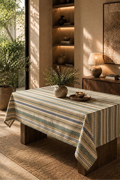 desenizmir Digital Printed Babyface Fabric Retro Pattern Tablecloth
