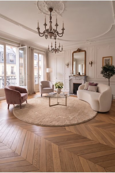 SOFT DECOR Bej Kaymaz Taban Peluş Yuvarlak Daire Kesme Halı Tozumaz Yumuşak D...