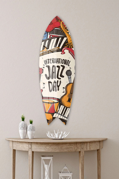 Decovetro ST 4009 Jazz Festivali Dekoratif Cam Sörf Tahtası 33x100 Cm