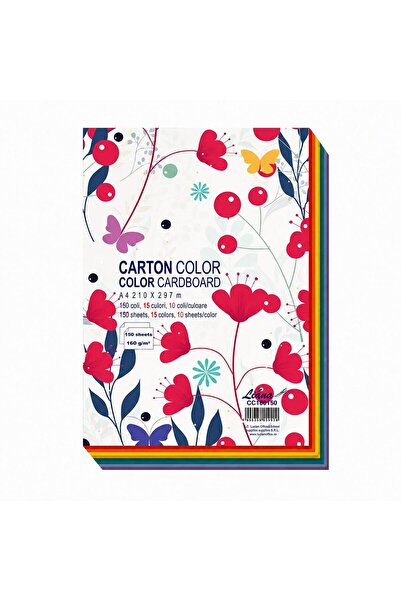 Libra Carton color MIX A4 160gr set 150 coli 15 culori CC160150