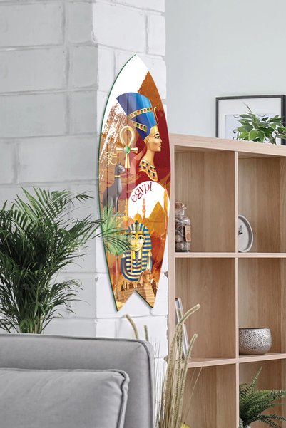 Decovetro ST 4006 Mısır Ramses Sfenks Desenli Dekoratif Cam Sörf Tahtası 33x100 Cm