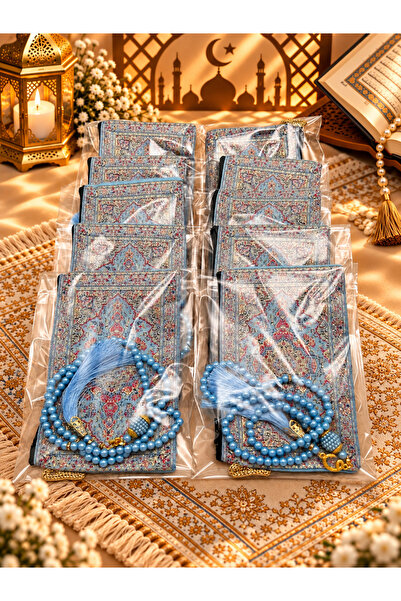 LenaToptan 10 Pieces Baby Blue Wallet and Prayer Beads Set Hajj Umrah Mawlid ...