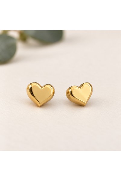 GlaMLo Accessories Cercei mici inimă aurii