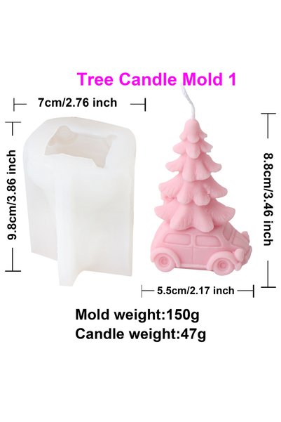 Choice4 Tree candle mold 1 Creative Christmas Candle Mold Snowman/Tree Car/Ho...