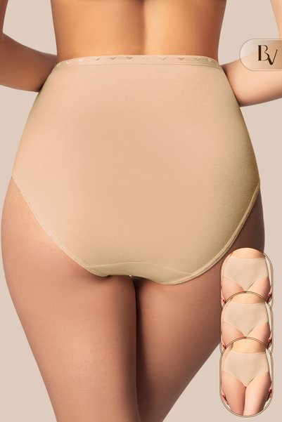 Bella Veza High Waist Women's Panties Skin Color 3 Pieces