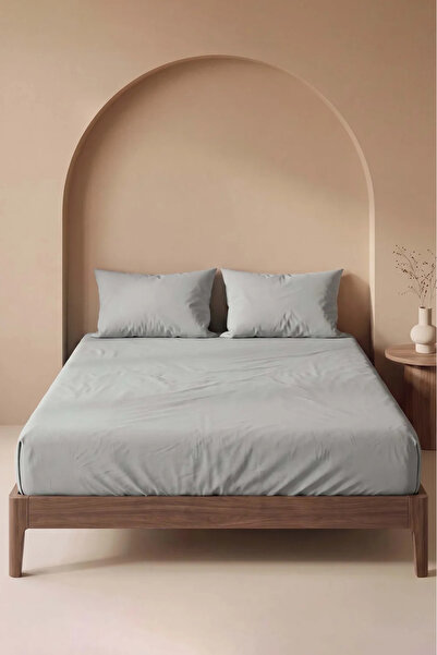 Rivaİstanbul Gray Double Cotton Flat Sheet