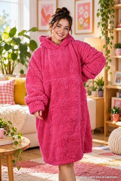 Pandamkee Welsoft Peluş Polar Giyilebilir Battaniye Pijama
