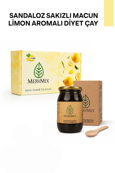 MervMix Sandaloz Sakızlı Diyet Macun & Limon Aromalı Form - Detox Çay - Yüz B...