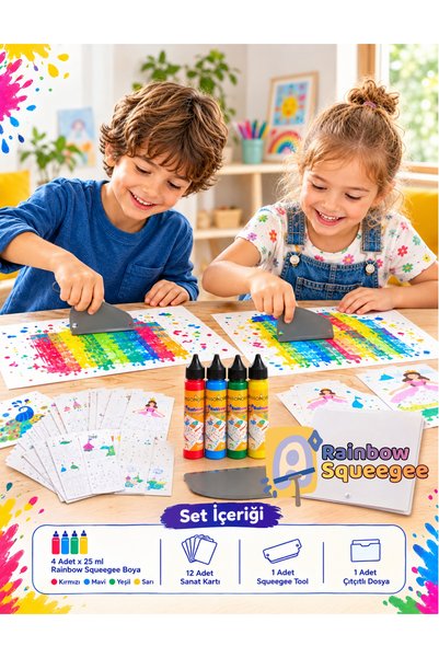 Maisonord Rainbow Squeegee Yaratıcı El Sanatları Eğitici Oyun Seti