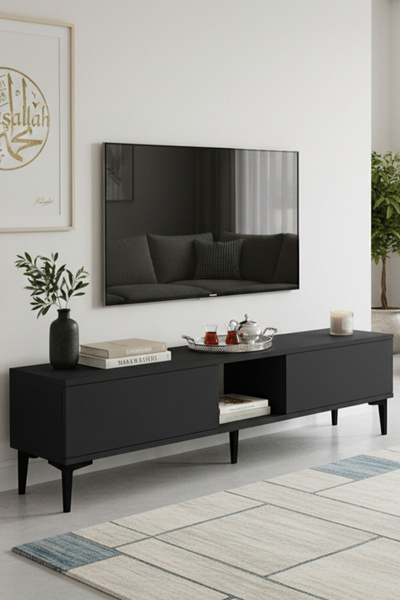 CENEYRA TSA1599A - APLOS TSA150 TV STAND, TV SEHPASI, TV ÜNİTESİ ANTRASİT 150CM