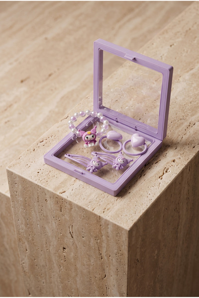 Katia&Bony Girl's 5-Piece Kuromi Plastic Boxed Buckle Bracelet Set Lilac