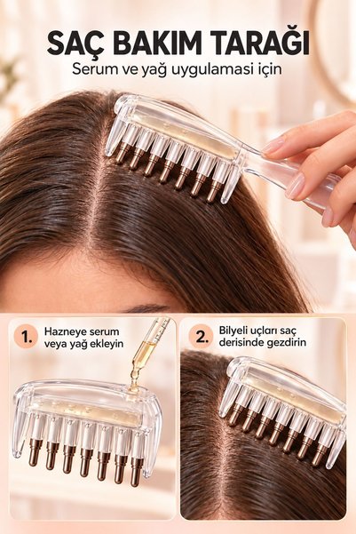 Helen's Home Transparent 7 Metal Tip Chambered Hair Serum and Care Oil Applic...