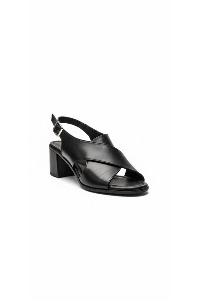 Ustalar Ayakkabı Çanta Sandale cu toc din piele naturală pentru femei, negre ...