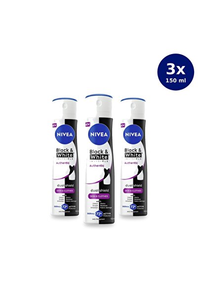 NIVEA Deodorant spray Authentic , 150 ml X3