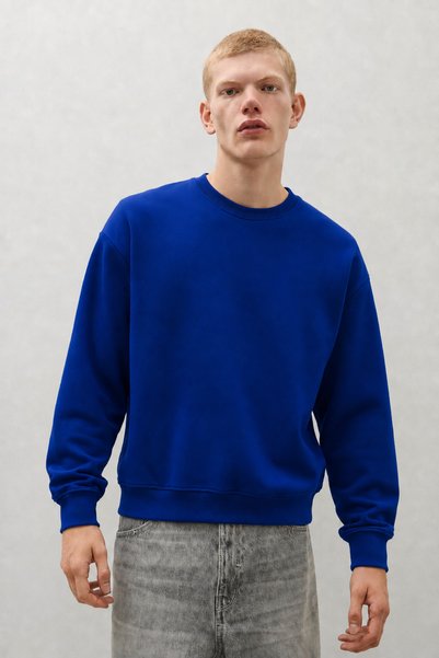 DAMGA JEANS Men's 100% Cotton Comfortable Blue Winter Sweatshirt