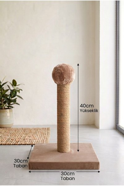 MAVİ UMAY Cat Scratching Board 40 cm Vertical Scratching Post with Jute Rope 30X30 cm