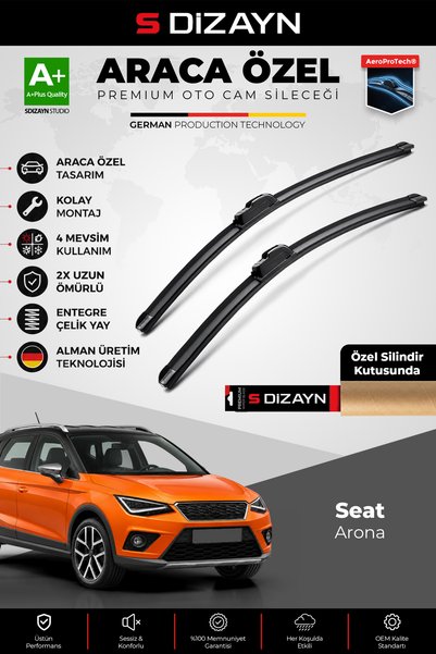 S Dizayn S-Dizayn Seat Arona Ön Cam Silecek Seti 2017 Üzeri Premium Araca Öze...
