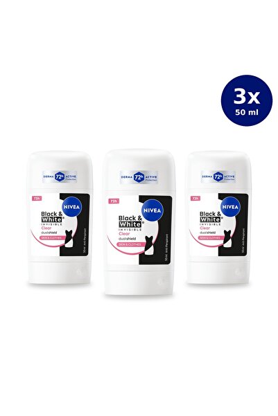 NIVEA Black & White Stick Antiperspirant Transparent Invizibil pentru Femei, ...