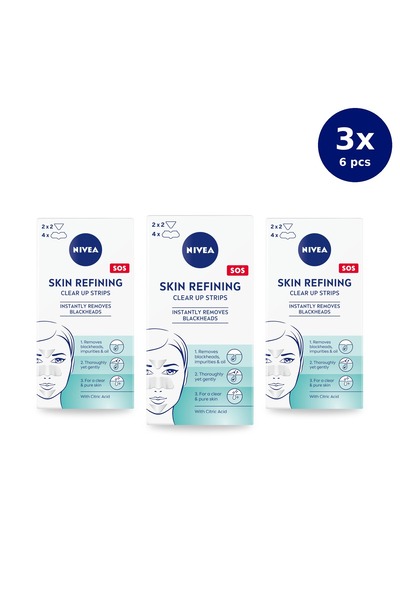 NIVEA Benzi pentru curățarea porilor, Zona T, 6 bucăți x3