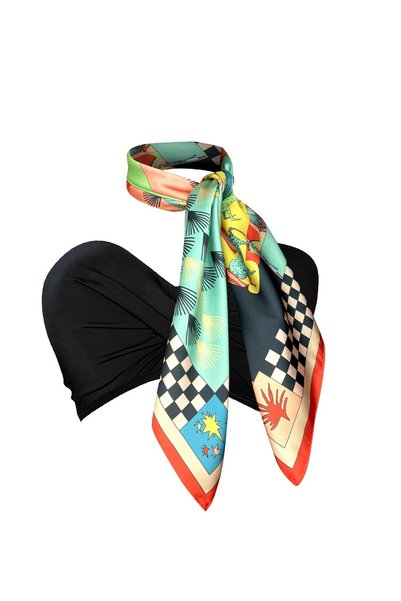 Bolder Nil Fular Turquaz&Black Fular Eşarp