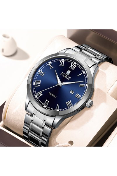 Choice Yes Blue RUIGE Fashion Men's Watch Roman Scale Minimalist Men's Famous...