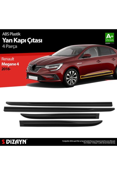 S Dizayn S-Dizayn Megane 4 Yan Kapı Çıtası Plastik OEM Still 2016 Üzeri PL-7033140