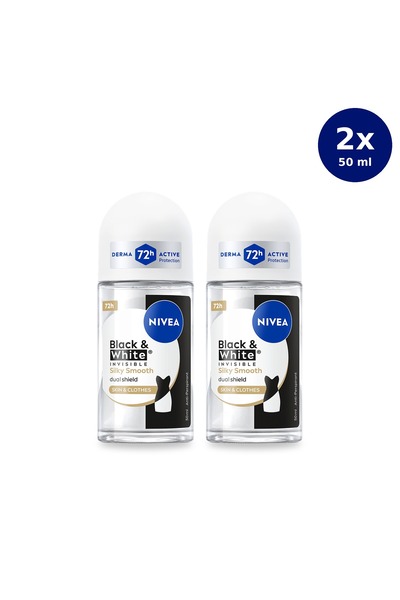 NIVEA Deodorant roll-on pentru femei Black&White Invisible Silk I Smoothness ...