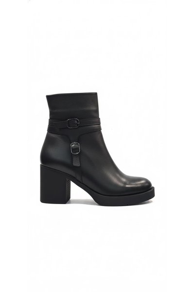 Ustalar Ayakkabı Çanta Black Women's Genuine Leather Heeled Boots 039.536