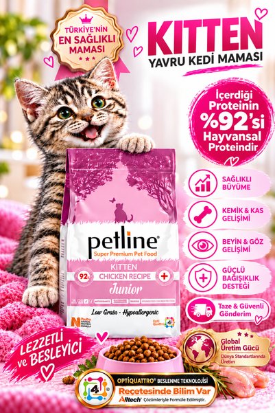 Petline Kondroitin Ve Taurin Destekli Tavuklu Yavru Kedi Maması 1,5kg - Junıo...