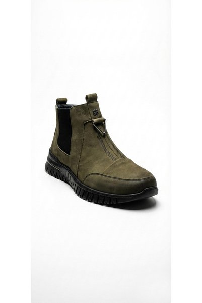 Ustalar Ayakkabı Çanta Khaki Nubuck Women's Genuine Leather Boots 725.1453