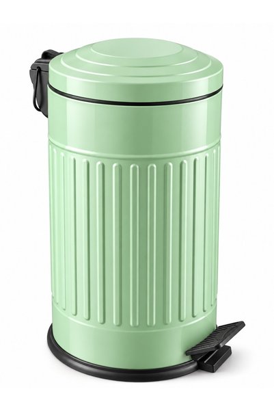 Eforeca Vintage Çöp Kovası Çizgili Mint 16 Lt