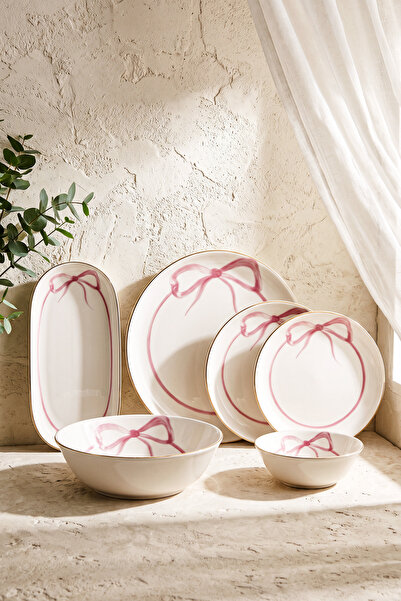 Perotti BOW Yaldızlı 27 Parça 6 Kişilik Stoneware Yemek Takımı