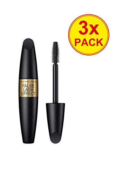 Max Factor 3 броя спирала за мигли с ефект на изкуствени мигли, черна, 13.1 мл