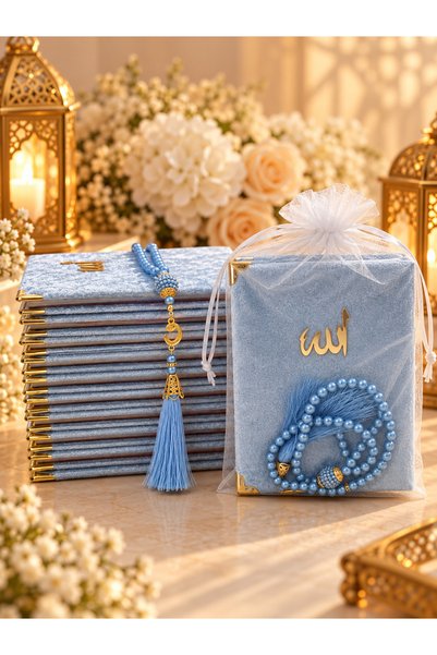 lenagiftworkshop 10 Pieces of Blue Gift Tulle Pouches, Velvet Yasin Züppe and...