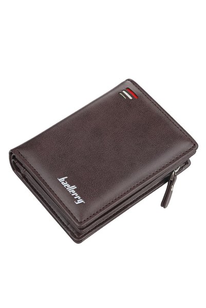 Choice Brown Baellerry Men's PU Leather Short Wallet Vintage Big Capacity wit...