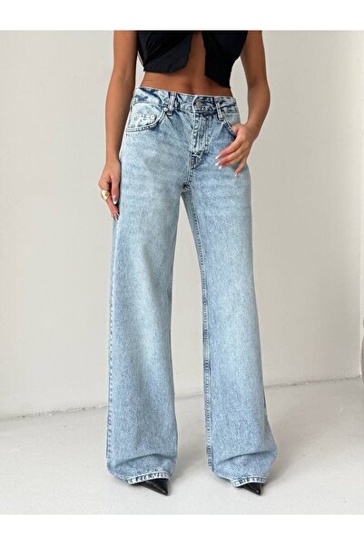 HerTon Pantaloni de damă cu picior larg, design modern