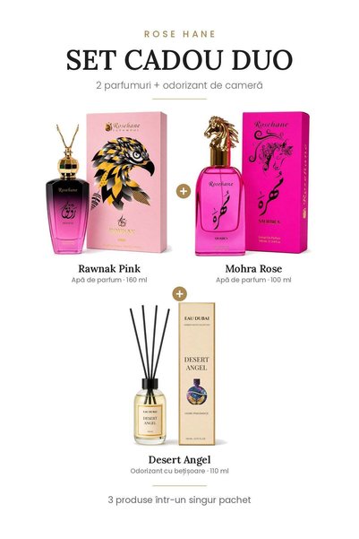 rosehane Set Cadou Duo Rose Hane – Rawnak Pink + Mohra Rose + Desert Angel