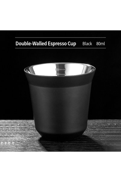 Choice Black 80ml OANKR Stainless Steel Insulated Coffee Mugs 80ml 160ml Doub...